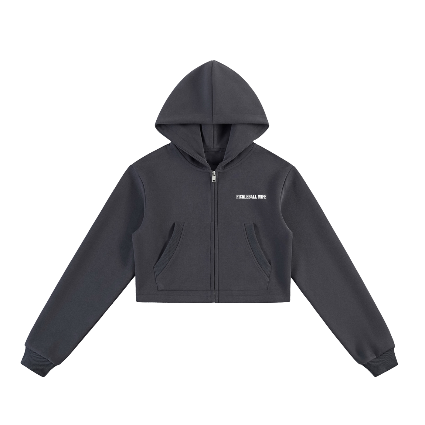 Essential Cropped Zip-Up Hoodie